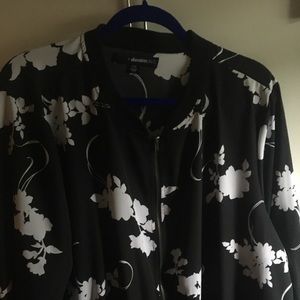 Black & White Floral Bomber Jacket
